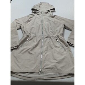 ATHLETA Cloudburst Water Repellent Jacket Rain Coat DOVE GREY sz XS